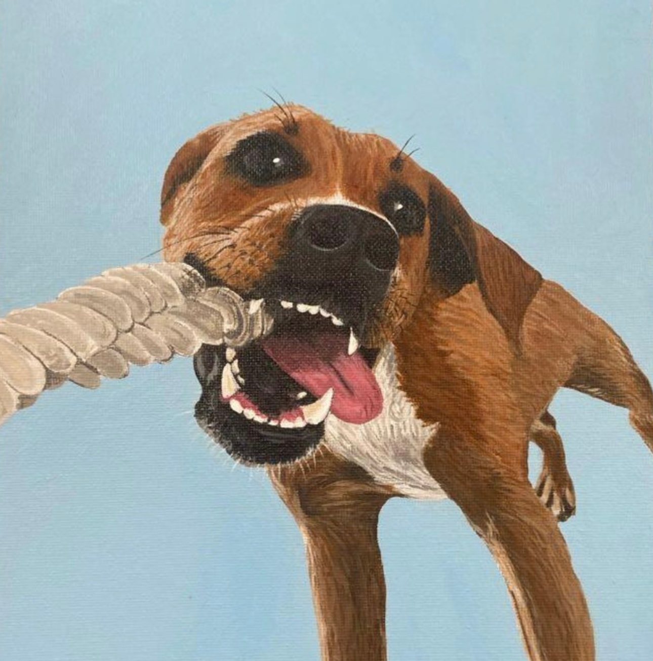 Tug of war — acrylic on canvas by Tatiana Clover